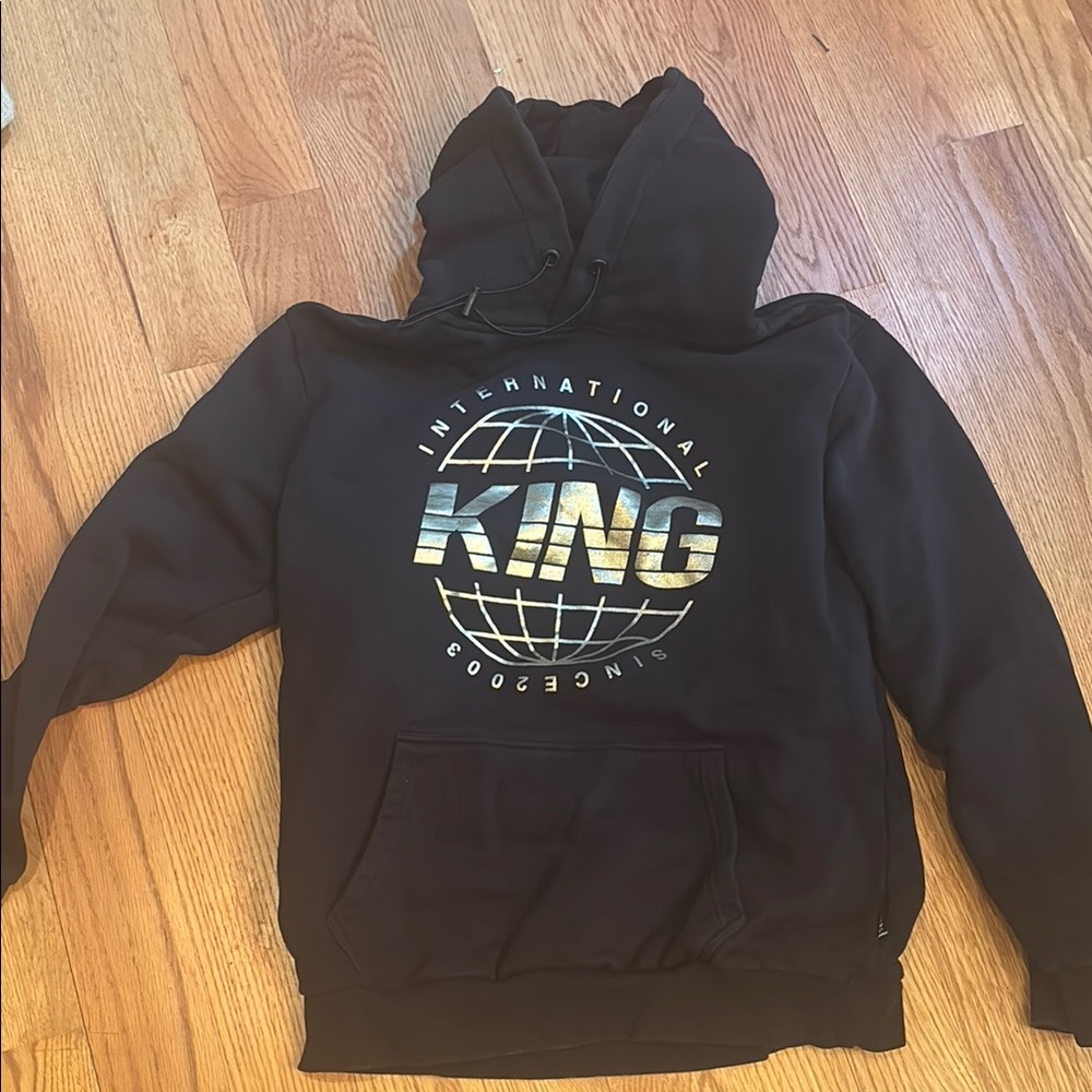 KING Black Hoodie with Gold Logo